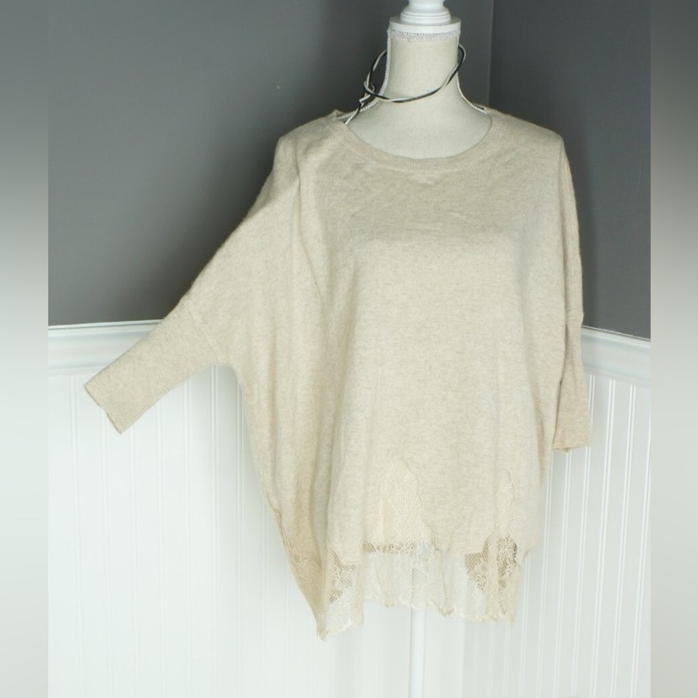 Chico's Black Label Soft Cream Women's 100% cashmere Sweater - Picture 2 of 6